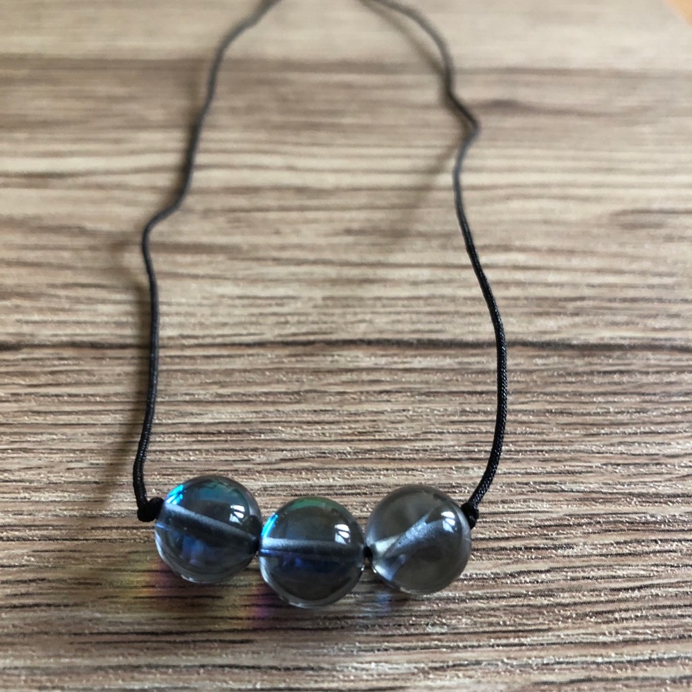 Black moonstone choker